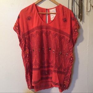Free People embroidered and beaded tunic